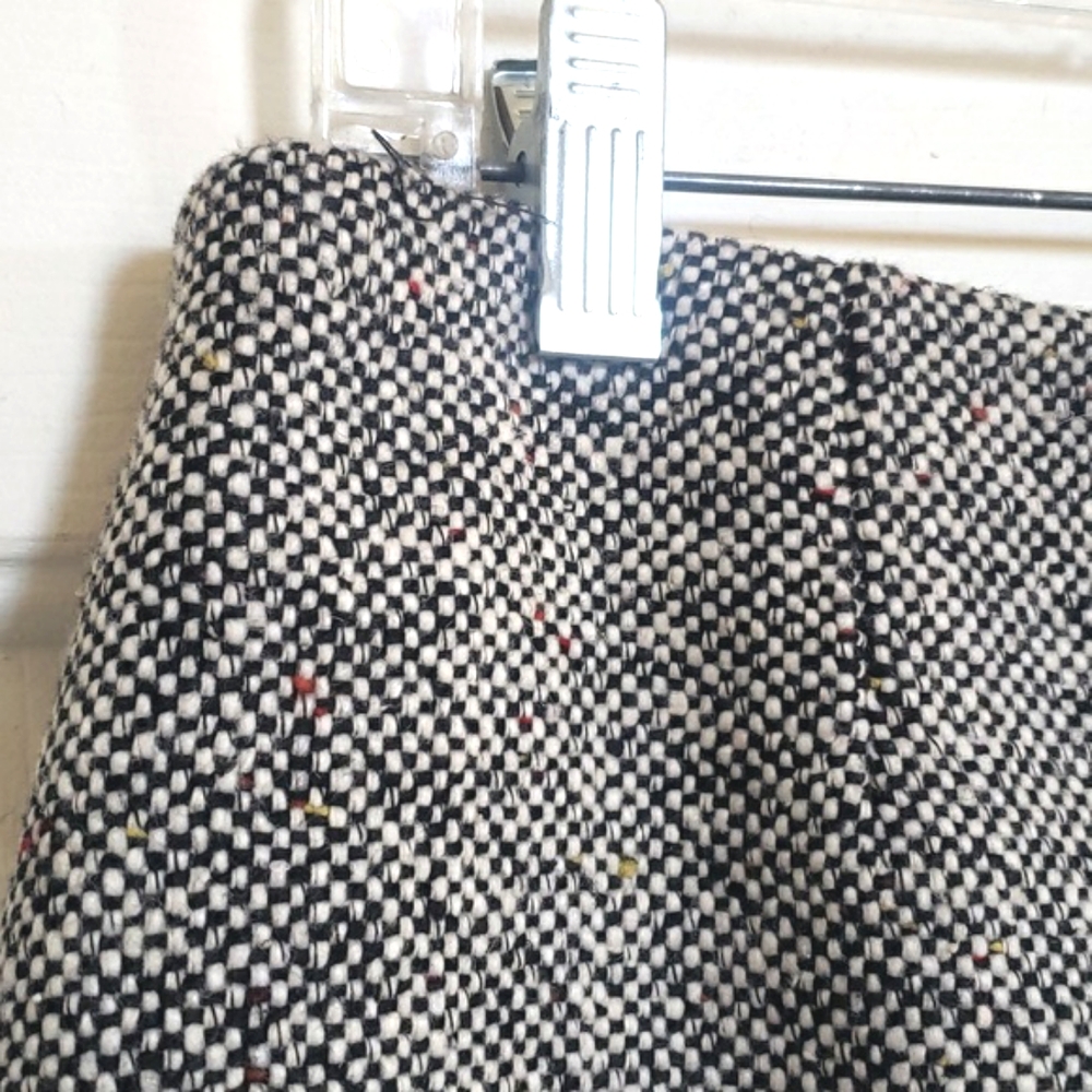 Vintage Alberto Makali Wool Tweed Pencil Skirt Black White Basketweave | SIZE 10 - Picture 3 of 9